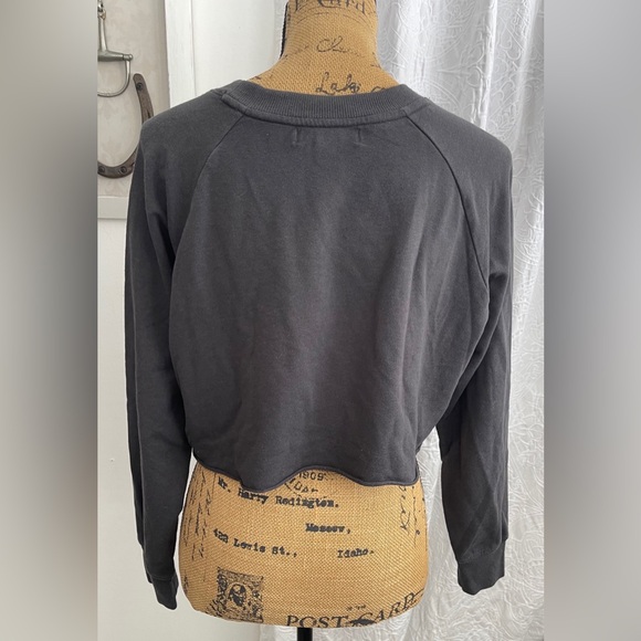 Spiritual Gangster Love for All Beings Izzy Cropped Sweatshirt Dark Grey  Size M - Picture 4 of 10